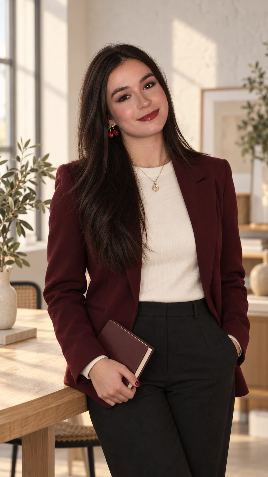 AI-generated professional portrait of Coralie